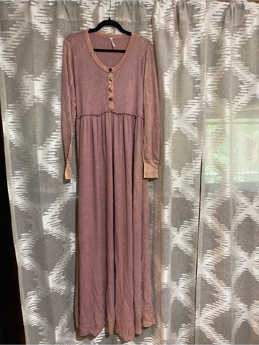 Free People Mauve Dusty Rose Button-Front Maxi Dress